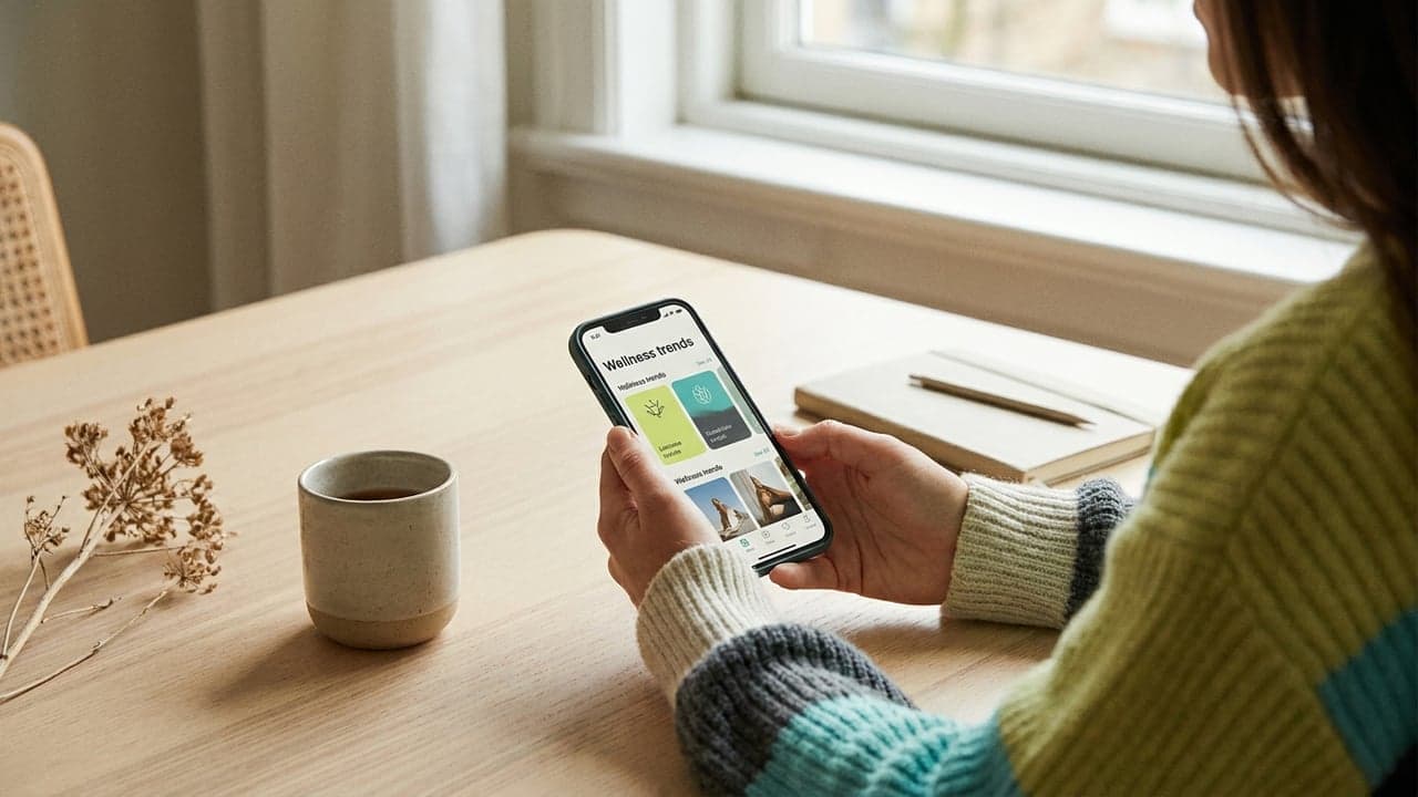 Persona revisando tendencias de bienestar en la app