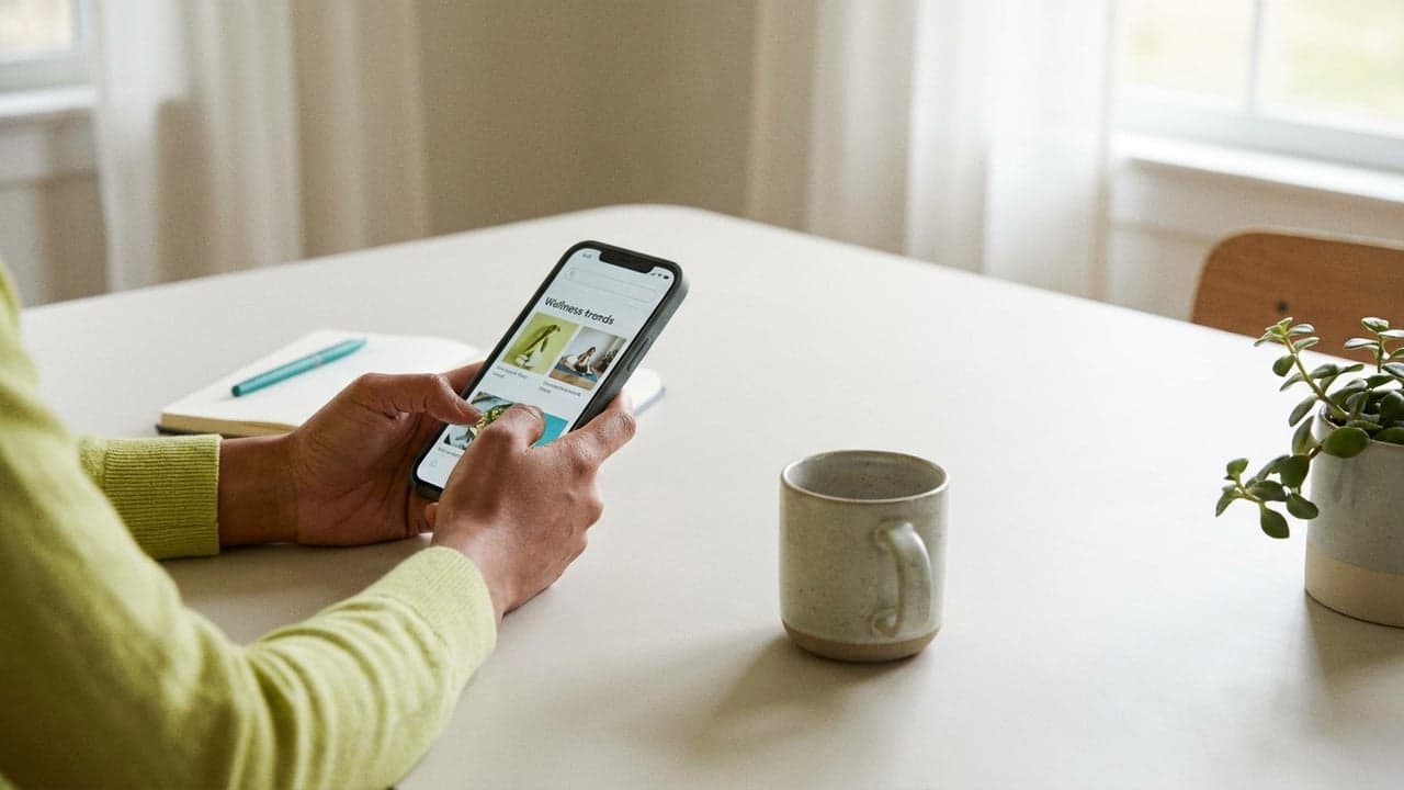 Persona revisando tendencias de bienestar en la app