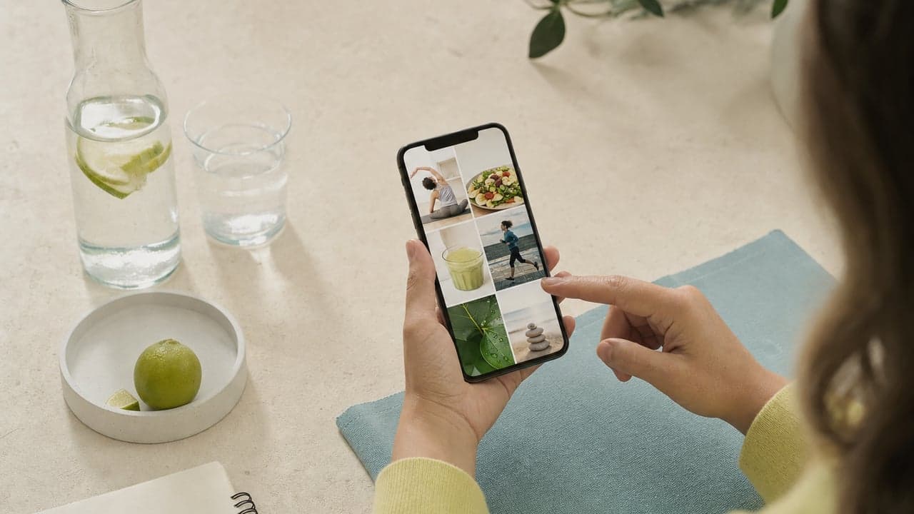 Persona revisando tendencias de bienestar en la app