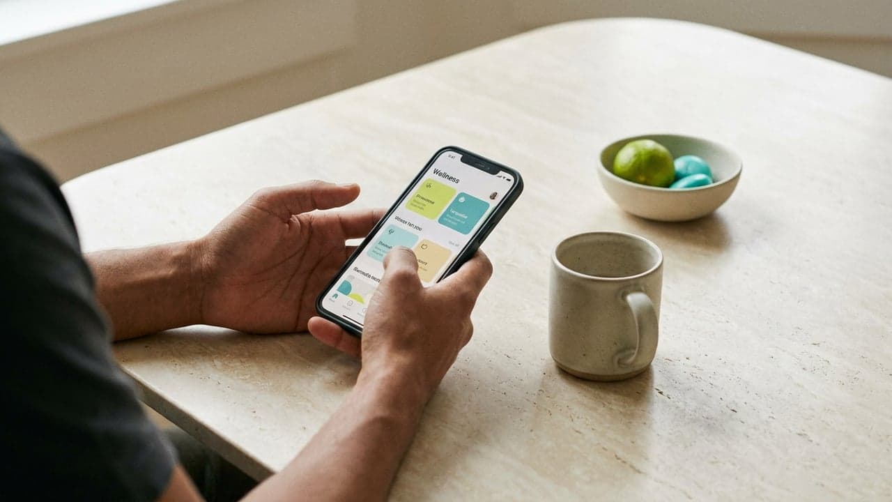 Persona revisando tendencias de bienestar en la app